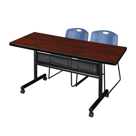 Kobe Rectangle FlipTop Table, 60" W, 29" H, Laminate Top, Cherry MKFTM6030CH44BE